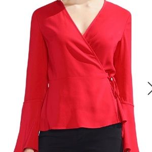 Vince Camaro Crepe Wrap Blouse
